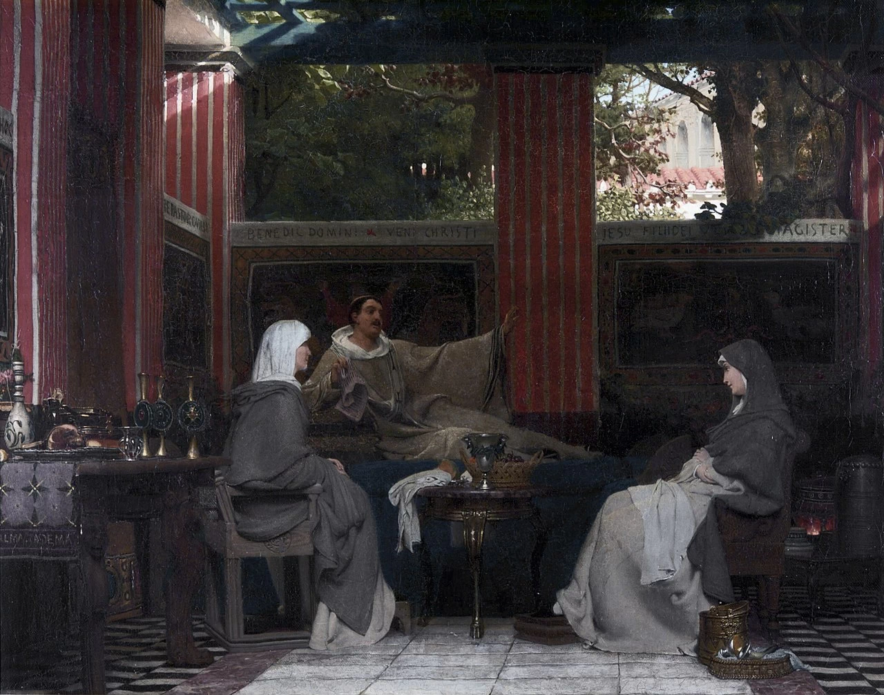 Venanzio Fortunato legge le sue poesie a Radegonda VI e alla badessa nel Monastero di Poitier - Museo Dordrechts